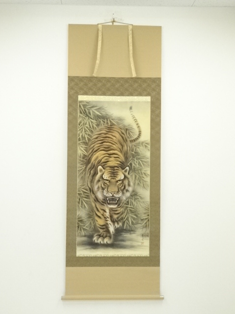 6787207: JAPANESE HANGING SCROLL / HAND PAINTED / WILD TIGER | eBay